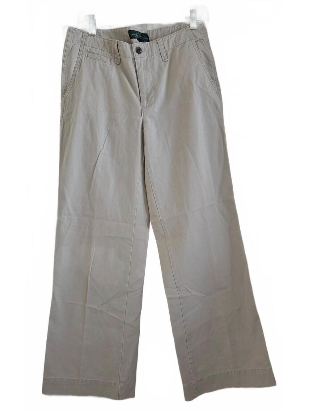Lauren Jeans Co. Ralph Lauren Beige Cotton Women's Pants Size 8